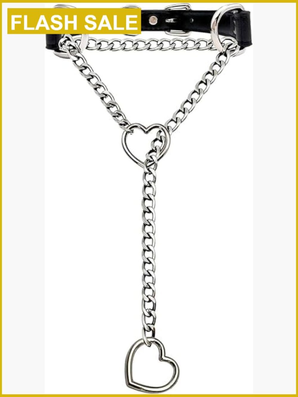 Punk Gothic Vegan Leather Slip Chain Choker Necklace Adjustable O-Ring